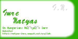 imre matyas business card